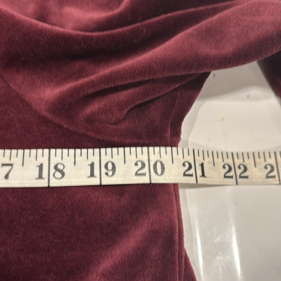 J. Jill Pure Jill Burgundy Velour Long Sleeve Shift Dress with Pockets - Picture 9 of 10